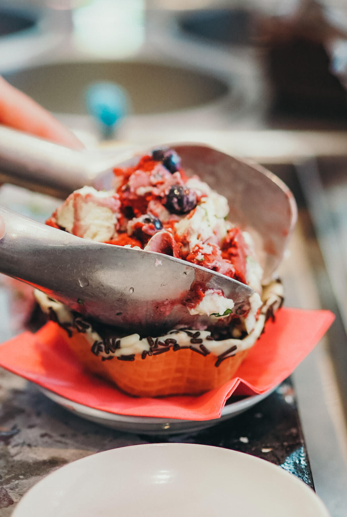 Eis auf dem Coldstone bei Schlecks Münster