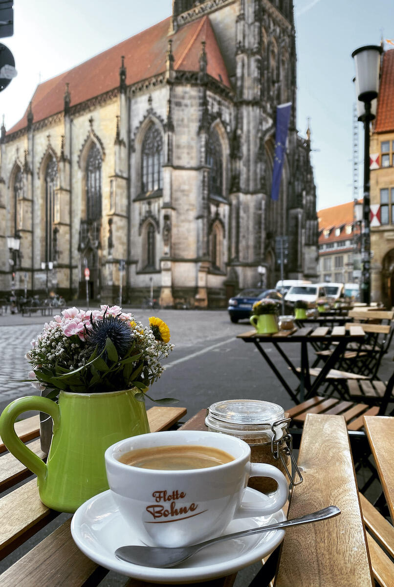 Kaffee vor der Flotten Bohne Münster