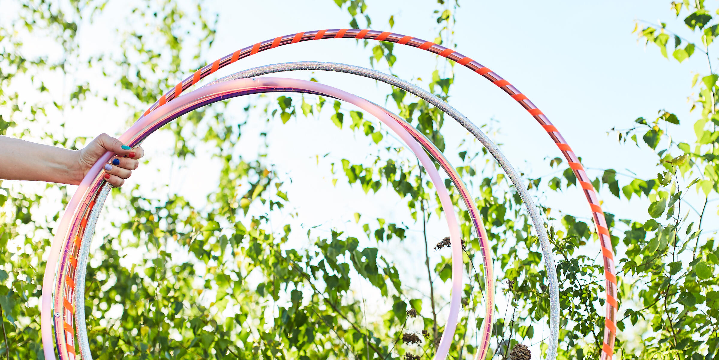 Bunte Hula Hoop Reifen 