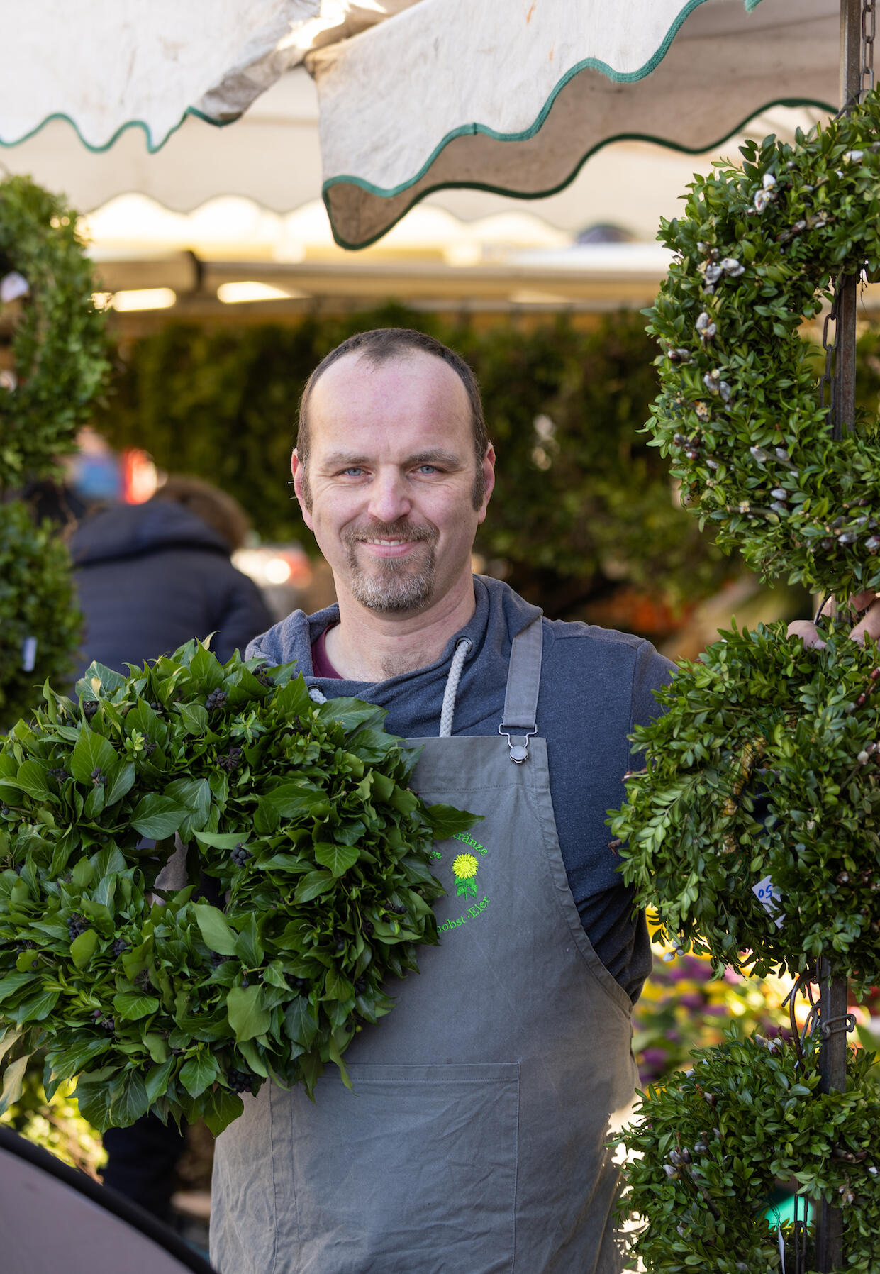 Markus Hülsmeier an seinem Marktstand in Münster