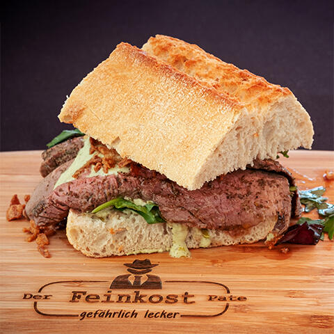 Gourmet-Sandwich mit Roastbeef von Feinkost Woltering