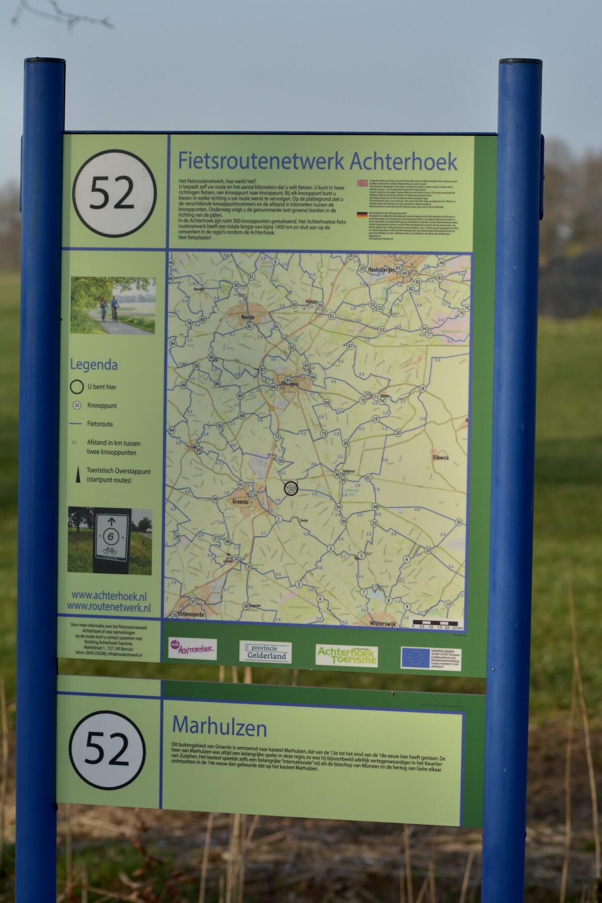 Infotafel und Radkarte im Zwillbrocker Venn