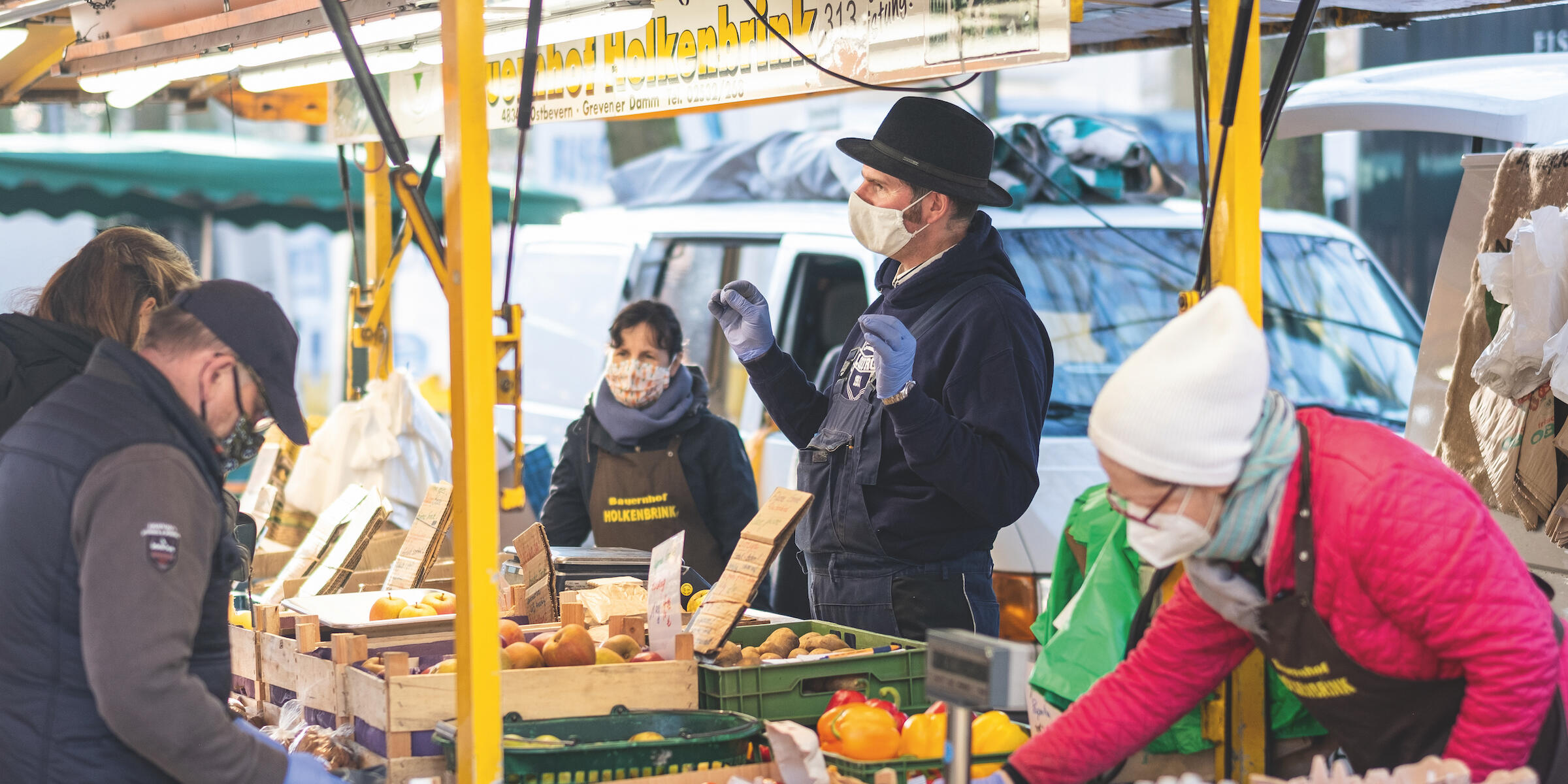 Wochenmarktstand für Kartoffeln