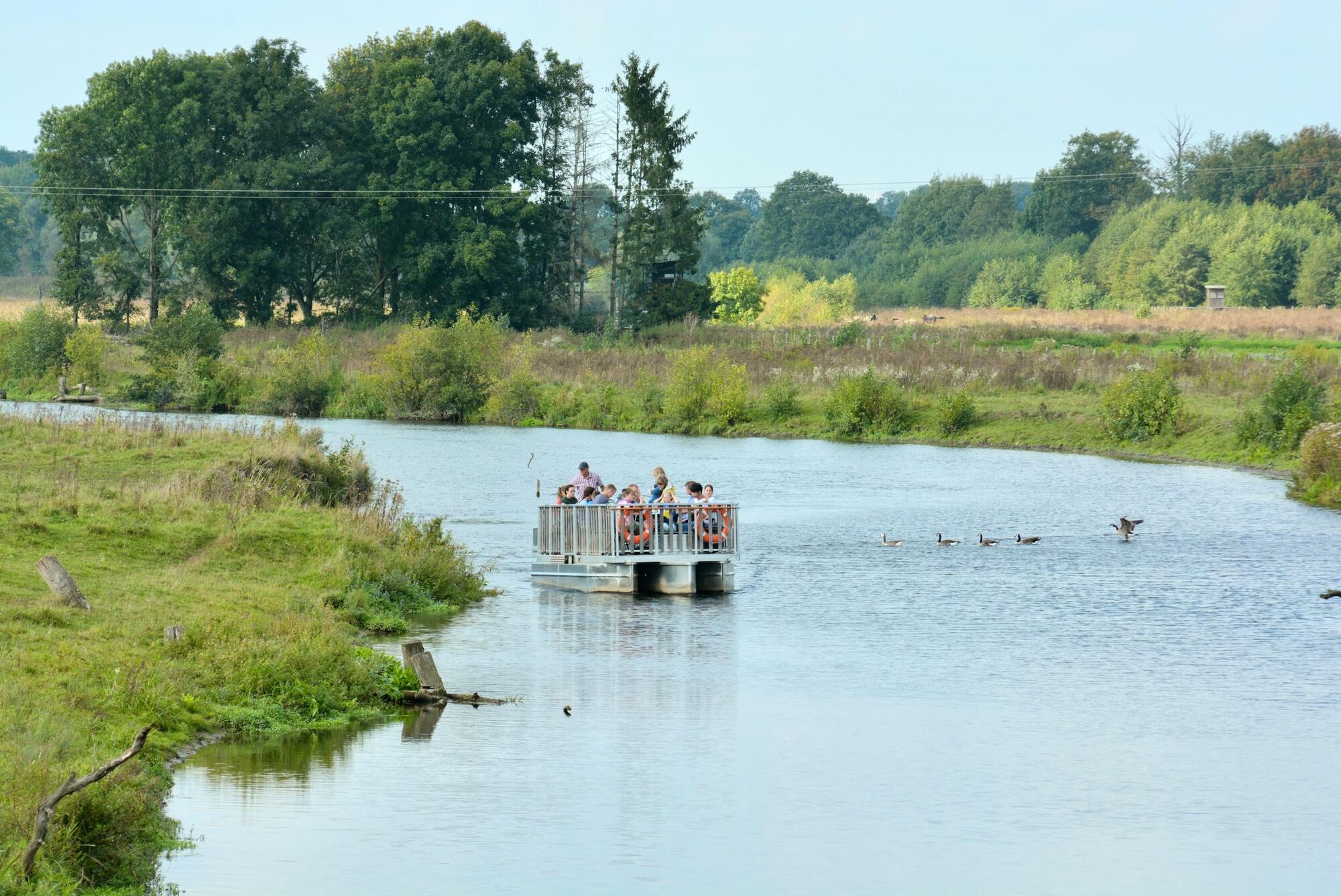 E-Floß auf der Stever