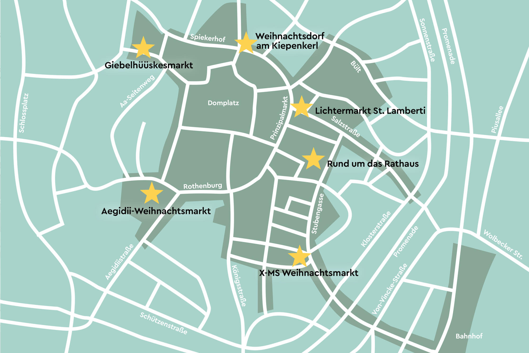 Karte Weihnachtsmärkte Münster