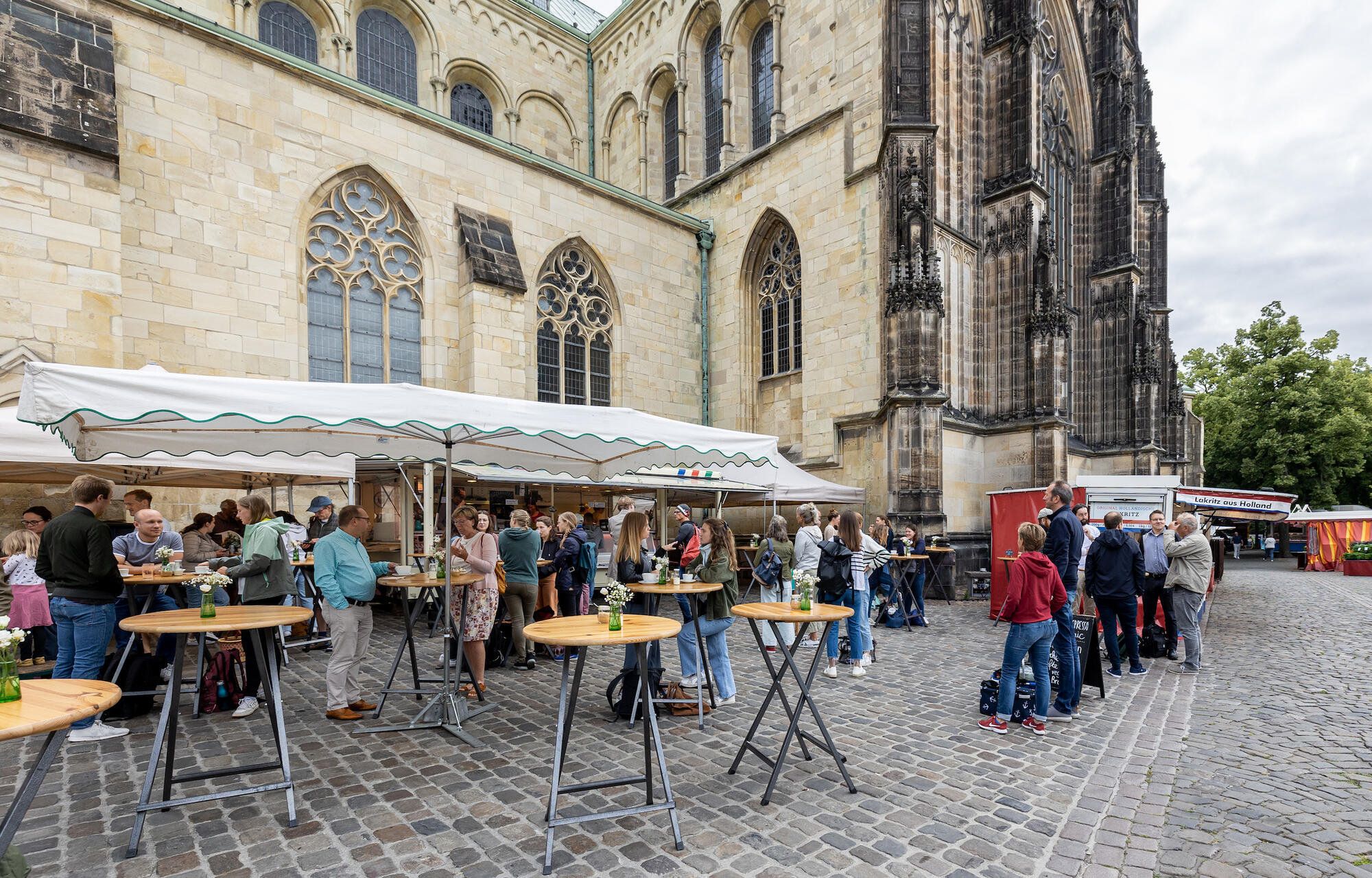 Kaffeestand Wolle & Moritz auf dem Wochenmarkt Münster