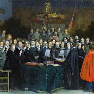 Gemälde Die Beschwörung des Frieden von Münster 1648 von Gerard ter Borch