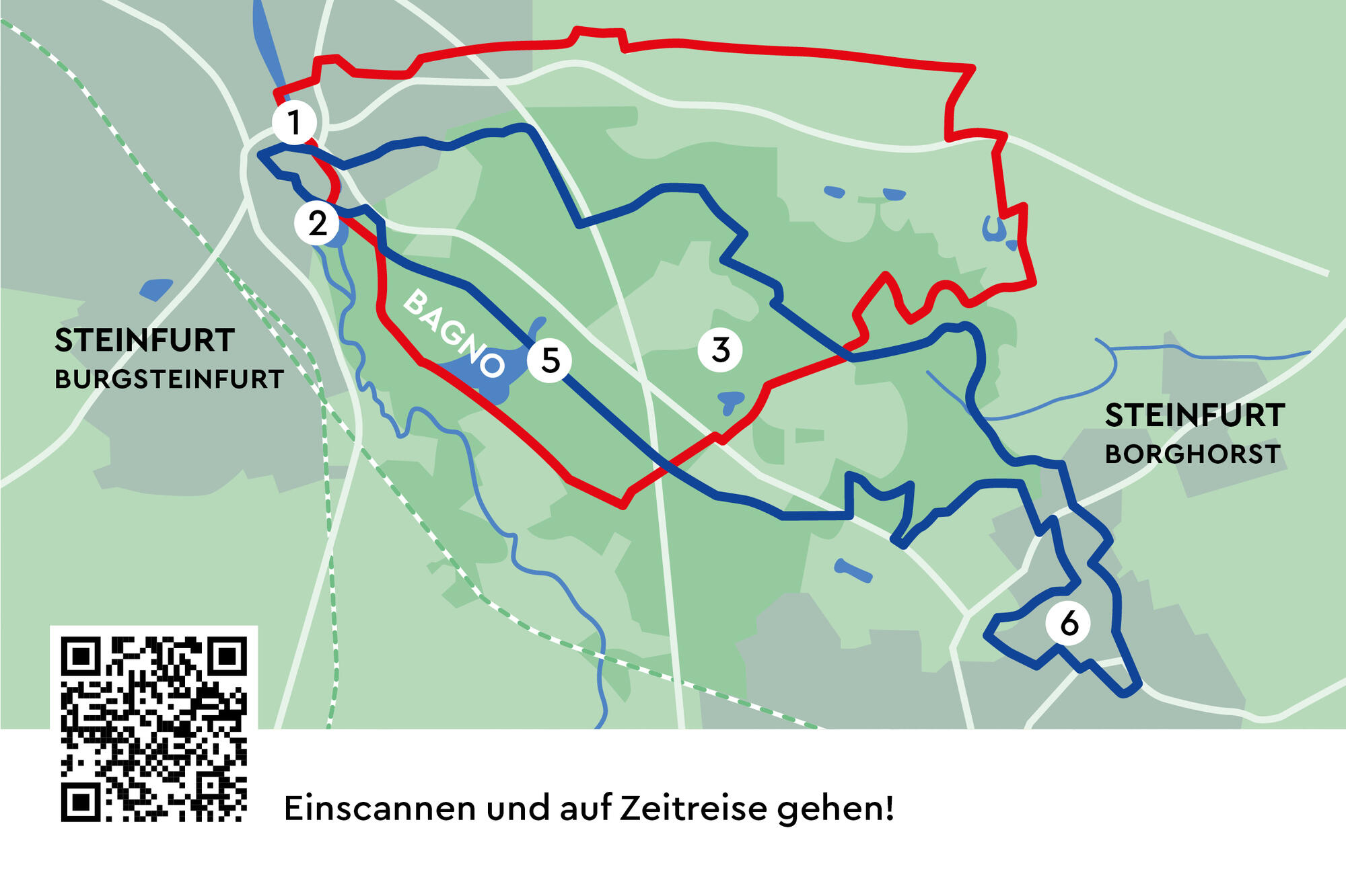 Karte mit Tour-Vorschlägen im Bagno Steinfurt